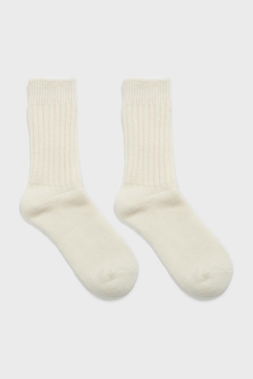 Ivory cashmere wool blend socks