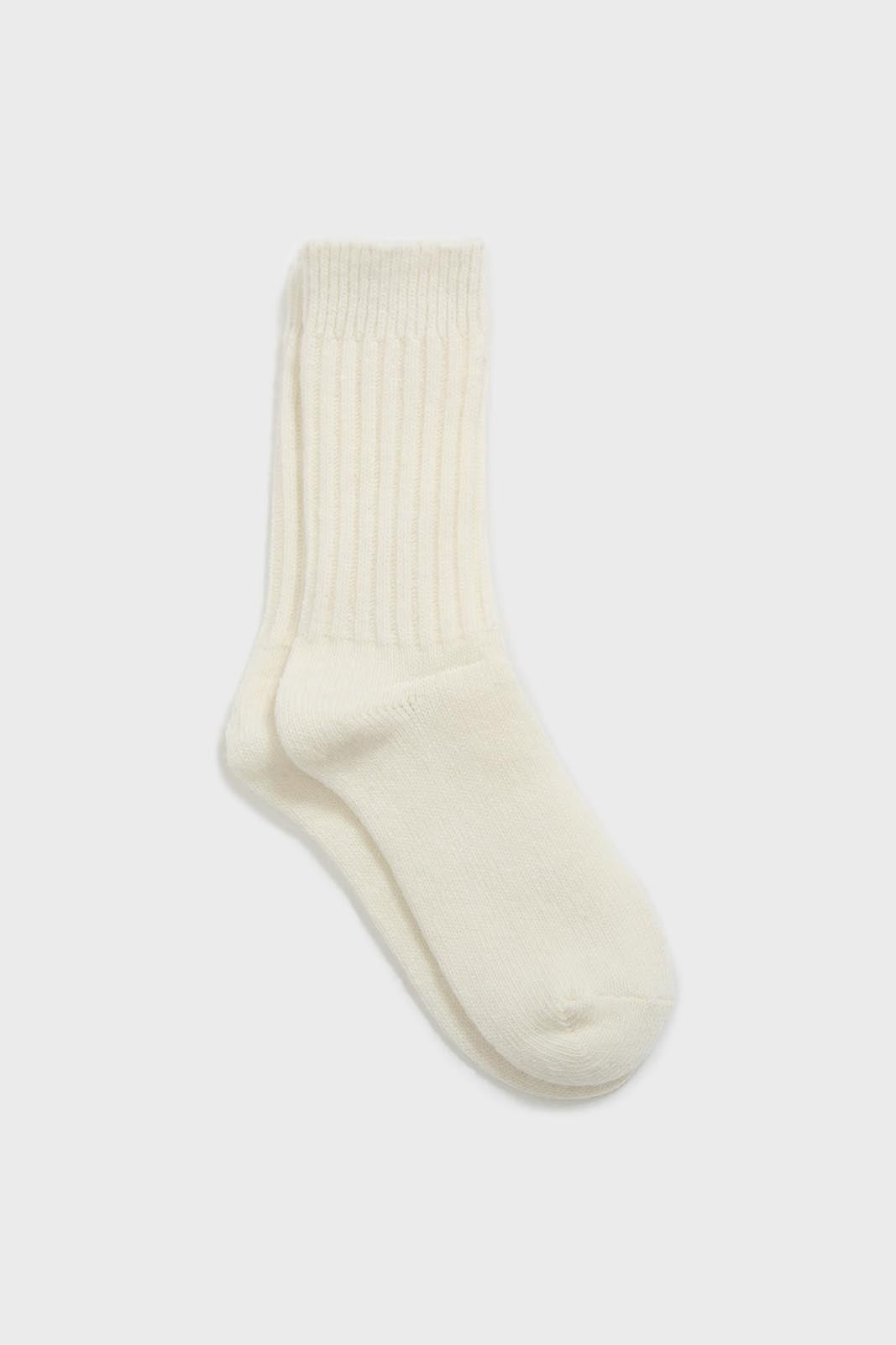 Ivory cashmere wool blend socks