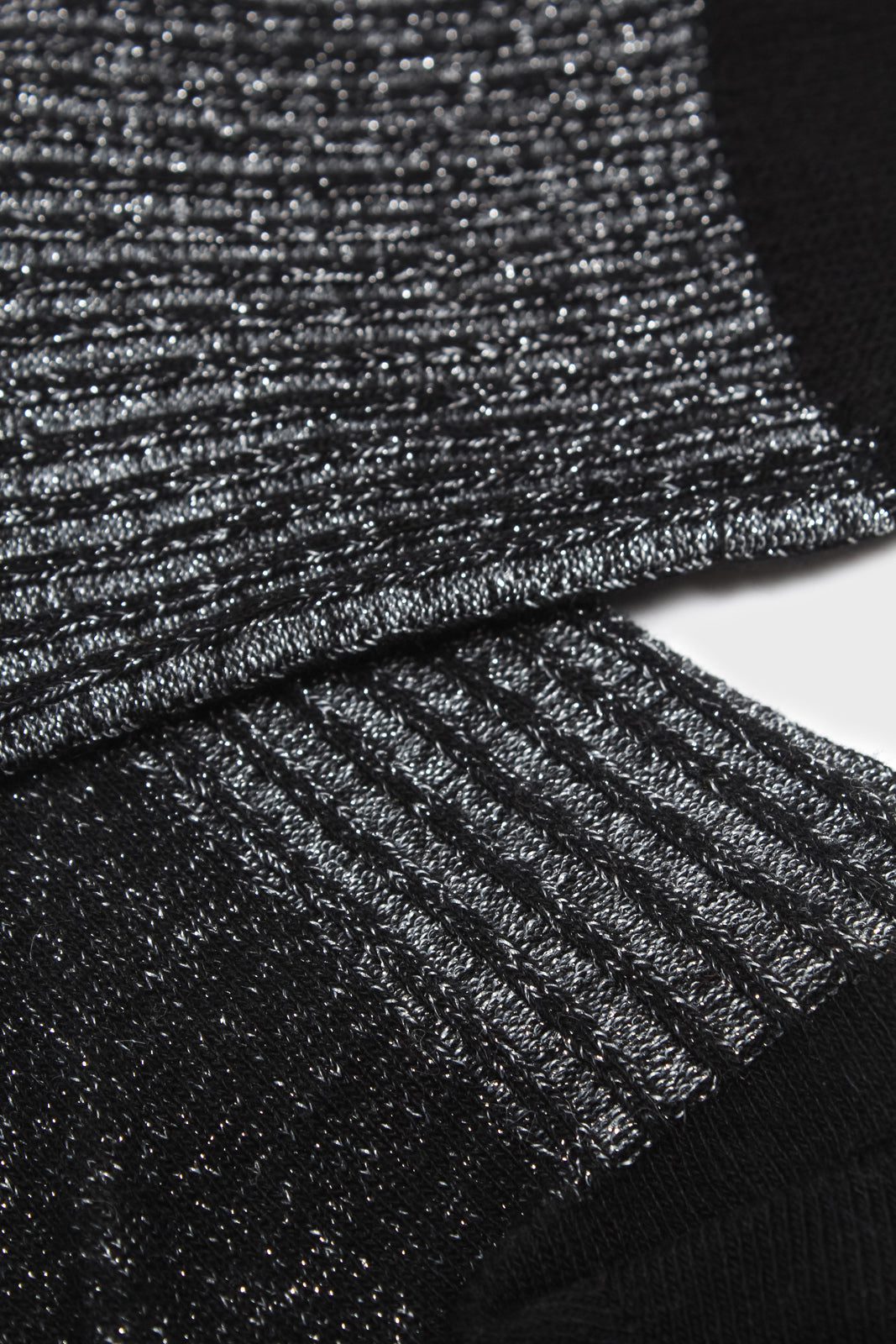 Black metallic vertical stripe socks