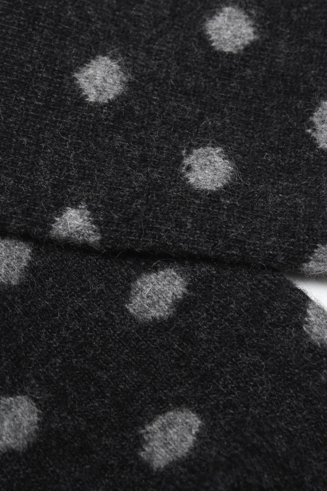 Charcoal and grey polka dots wool long socks