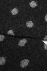Charcoal and grey polka dots wool long socks