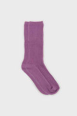 Light purple long ribbed socks
